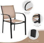 GIANTEX Set of 4 Outdoor Patio Chairs, Stackable Lawn Chairs - Image 7