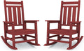 Oversized Outdoor Rocking Chair Set of 2, HDPE Patio Rockers by KINGYES