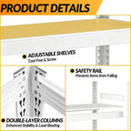 Metal Garage Storage Shelves Heavy Duty Shelving Unit 3 Tier White Adjustable - Image 5