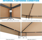 10x10 Gazebo Canopy Replacement Top, 300D High-Density Waterproof Single Layer - Image 6