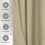 Easy-Going 100% Waterproof Outdoor Curtains Windproof Weatherproof Porch - Image 5
