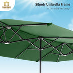 13 ft Large Double-Sided Patio Umbrella, Outdoor Umbrella, Mint | HERA'S PALACE - Image 4
