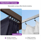 PURPLE LEAF Pergola 10' x 13' Outdoor Retractable Sun Shade, All-aluminum - Image 2