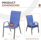TLSUNNY Patio Chair, Outdoor Stackable Textilene Chairs Set of 4, - Image 2