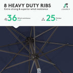 JEAREY 10 ft Outdoor Patio Umbrella w/Tilt and Crank - Image 5