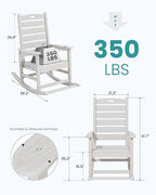 SERWALL HDPE Outdoor Rocking Chair - Image 3