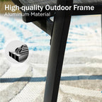 PHI VILLA Outdoor Stackable Dining Chairs Set of 4 w/Aluminum Frame, - Image 7