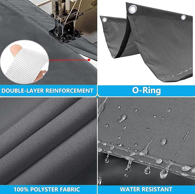 Retractable Wave Shade Cloth Waterproof 4' x 17' Sun Shade Sail Waterproof - Image 3