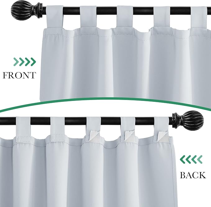 2 Panels Patio Outdoor Curtains Waterproof, Detachable Top Blackout Thermal - Image 2
