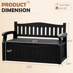 JUMMICO 80 Gallon Resin Outdoor Storage Bench Waterproof, Deck Box | Large Deck - Image 3