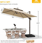 10x10 FT Patio Cantilever Umbrella - Image 8