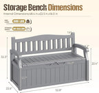 80-Gallon Outdoor Storage Bench, Waterproof Deck Box - Image 3