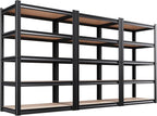 71.2''H Storage Shelves, Wood Garage Shelving, Adjustable Heavy Duty Shelving by KORVENA