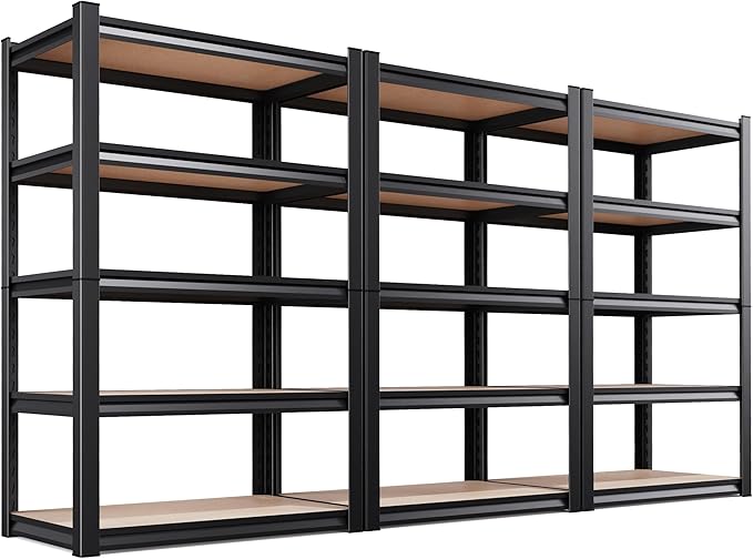 71.2''H Storage Shelves, Wood Garage Shelving, Adjustable Heavy Duty Shelving by KORVENA