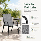Majnesvon Outdoor Patio Chairs Set of 4, Stackable Patio Chairs, Front Porch - Image 7