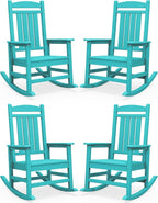 SERWALL Outdoor Rocking Chair Set of 4, Patio Rocking Chair, Aruba | HDPE by SERWALL