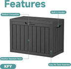 45 Gallon Waterproof Resin Deck Box, UV Resistant Outdoor Storage - Image 3