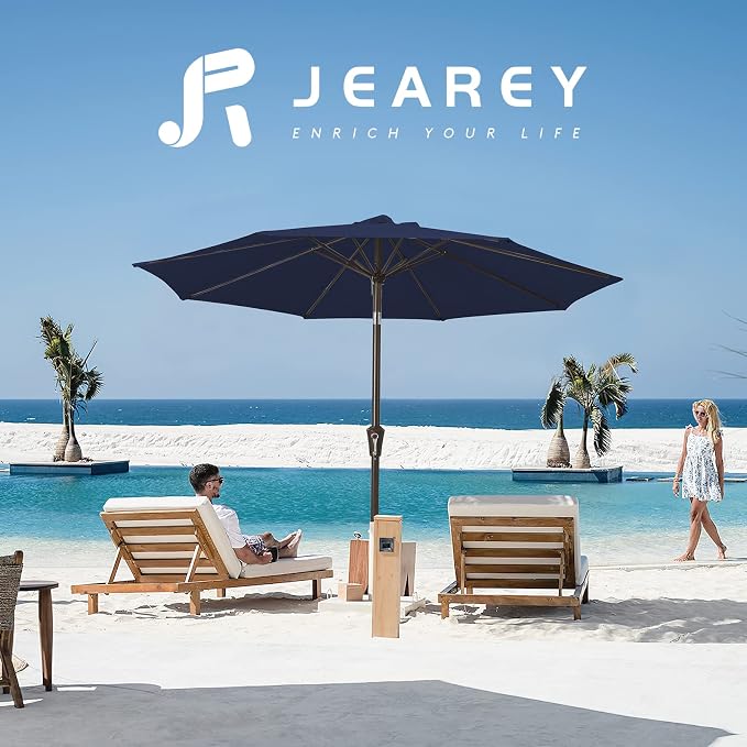 JEAREY 9FT Outdoor Patio Umbrella, Market Umbrella - Image 6