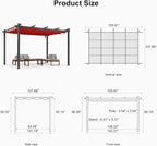 PURPLE LEAF Against Wall Pergola 9.5' X 13' Sliding Aluminum Canopy, Terra | - Image 7