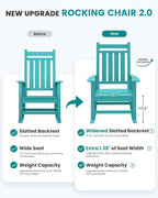 SERWALL Outdoor Rocking Chair Set of 4, HDPE Rocker - Image 5