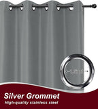 Grommet Outdoor Curtains for Patio Waterproof 8 Pcs 54x120 In Grey | - Image 2