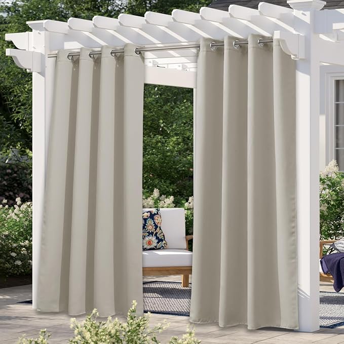 NICETOWN Patio Curtains for Outdoor Waterproof, Machine Washable Rustproof by NICETOWN