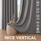 H.VERSAILTEX Linen Blackout Curtains 108 Inches Long 100% Absolutely Blackout - Image 7