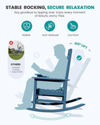 SERWALL HDPE Oversized Rocking Chair Outdoor, Patio Rocking Chairs, Porch Rocker - Image 7