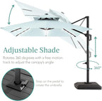 Best Choice Products 10x10ft Cantilever Patio Umbrella w/Base Included - Image 4