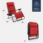 Best Choice Products Oversized Padded Zero Gravity Chair, Folding Outdoor Patio - Image 2