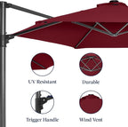 Best Choice Products 10ft Offset Cantilever Hanging Market Patio Umbrella - Image 7
