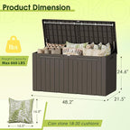 Devoko 100 Gallon Outdoor Storage Box, Waterproof Deck Box Lockable | Weather - Image 8