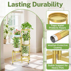 iDavosic.ly Plant Stand Indoor Outdoor, 5 Tier Metal Corner Shelf, Folding - Image 5