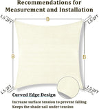 Shade&Beyond 25'x25' Sun Shade Sail Canopy Square, UV Block Breathable Curved - Image 5