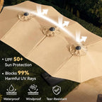 Aoxun 15ft Patio Umbrella with Base Included, Outdoor Double-Sided Rectangular - Image 4