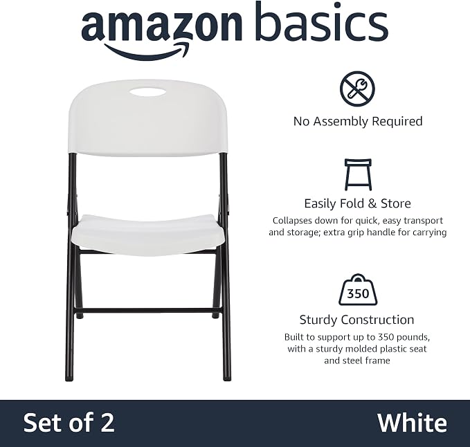 Amazon Basics Portable Folding Plastic Chair - Image 4