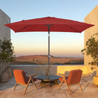 JEAREY 6.5x10 ft Rectangular Patio Umbrellas Rectangle Outdoor Umbrella - Image 2