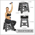 Delxo Folding Step Stool 13 Inch, 300 Lbs Step Stool - Image 2