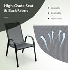 GIANTEX Patio Chairs Set of 2, Stackable Outdoor Dining Chairs - Image 5