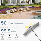 6.5' x 10' Rectangular Patio Umbrella Large Outdoor Market Umbrella w/UV - Image 6
