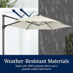 Best Choice Products 10ft Solar LED Offset Cantilever Hanging Market Patio - Image 6