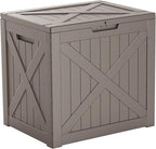 32 Gallon Waterproof Resin Deck Box, UV Resistant Outdoor Storage by KFY