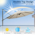 Devoko 10ft Solar LED Patio Umbrella, Round Cantilever Outdoor Umbrella - Image 8