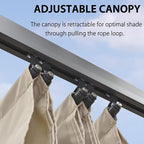 PURPLE LEAF Outdoor Pergola 12' X 16' Retractable Canopy Aluminum, Custom Shade - Image 9