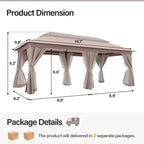 10'x20' Outdoor Gazebo, Metal Frame Heavy Duty Patio Canopy Tent Shelter - Image 2