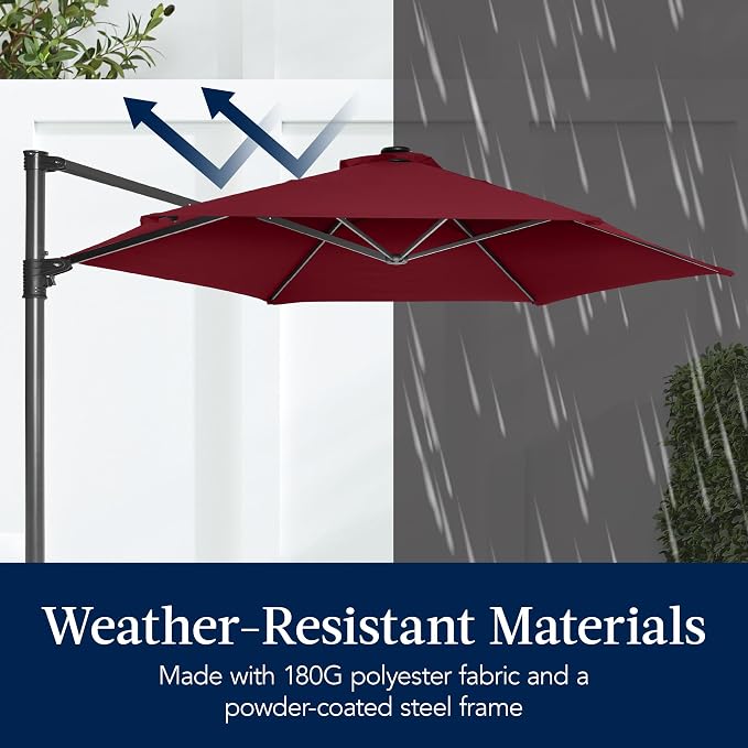 Best Choice Products 10ft Offset Cantilever Hanging Market Patio Umbrella - Image 5