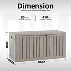 DRATO 85 Gallon Outdoor Storage Box Waterproof, Lockable Resin Deck Box - Image 2