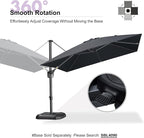 PURPLE LEAF Patio Umbrella Outdoor 10' x 10' Square Easy Assembly Black | Built - Image 8