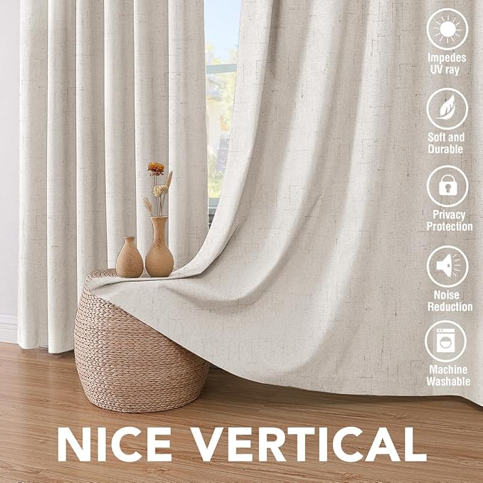 H.VERSAILTEX 100% Blackout Curtains Linen Textured Blackout Curtains - Image 7