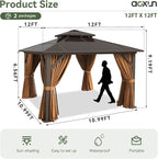 Aoxun 12'x12' Hardtop Gazebo - Image 4